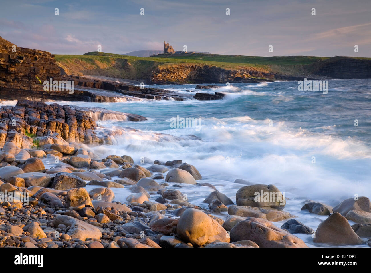 Küsten Blick auf Classie Bawn Burg Mullaghmore Co Sligo, Irland Stockfoto