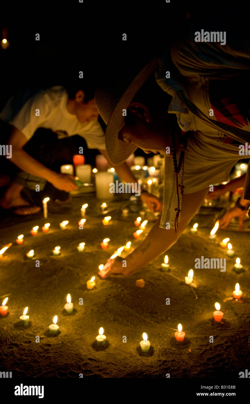 Candlelight Vigil, freies Tibet Stockfoto