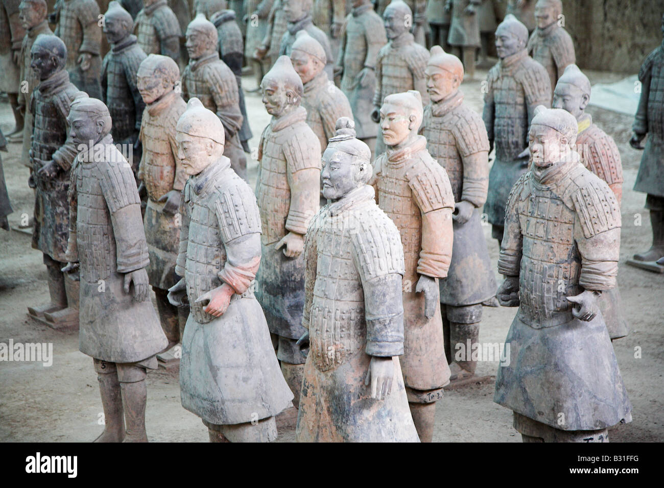 Die Terrakotta-Krieger in der Nähe von Xian, Xi ' an, Provinz Shaanxi in China. Stockfoto