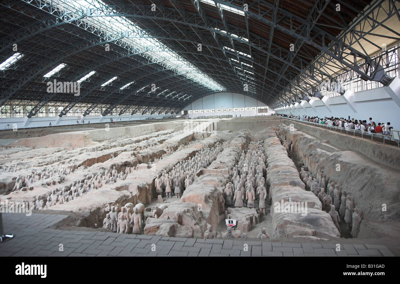 Die Terrakotta-Krieger in der Nähe von Xian, Xi ' an, Provinz Shaanxi in China. Stockfoto