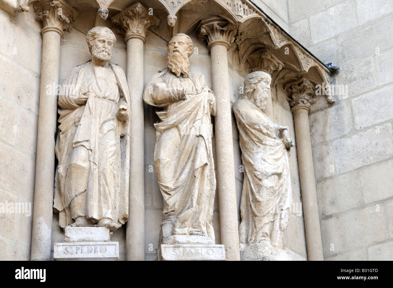 Puerta del Sarmental (13. Jh.), das Burgos Kathedrale, Burgos, Castilla y León, Spanien Stockfoto