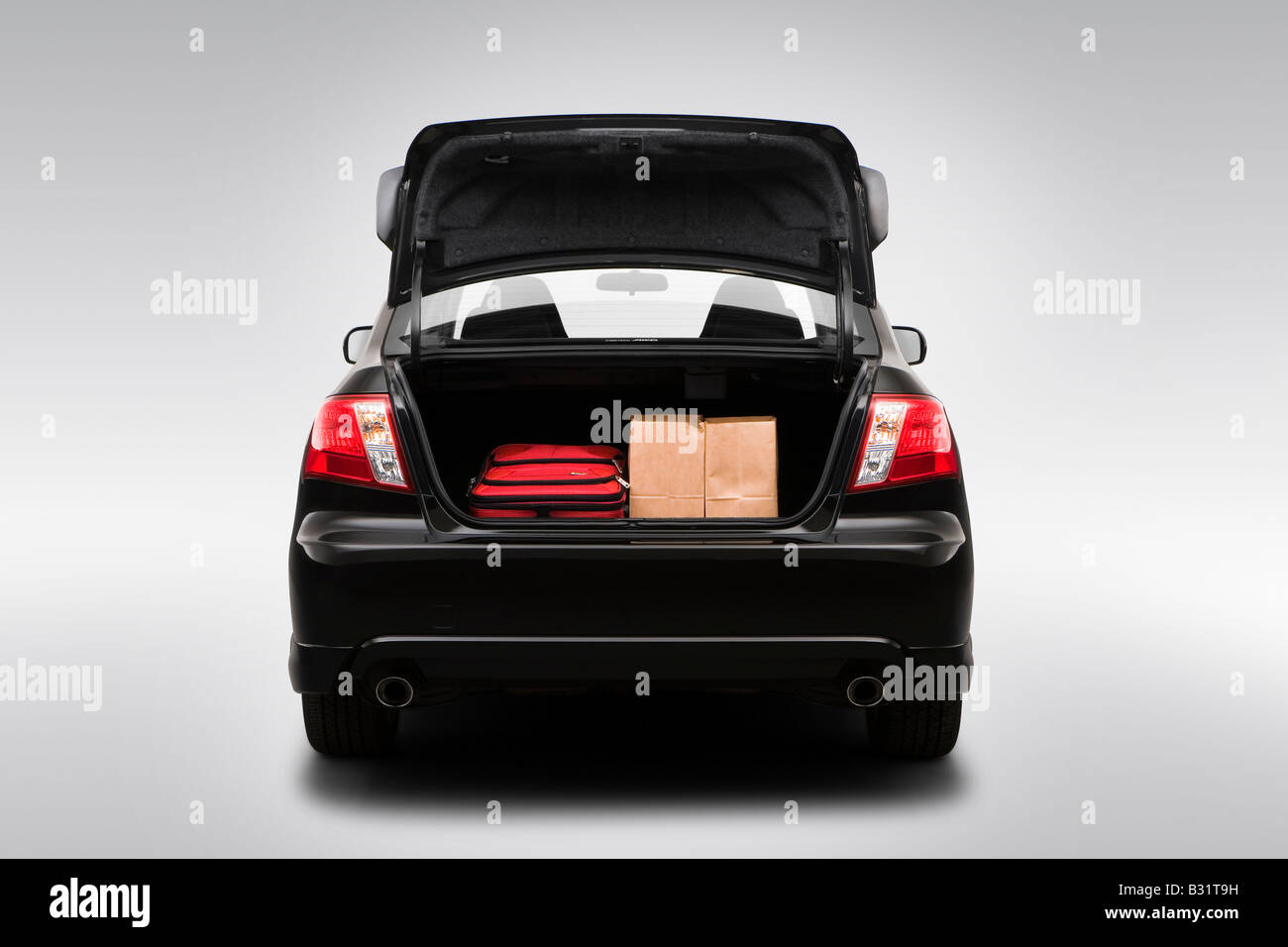 2008 Subaru Impreza WRX Premium in schwarz - Stamm Requisiten Stockfoto