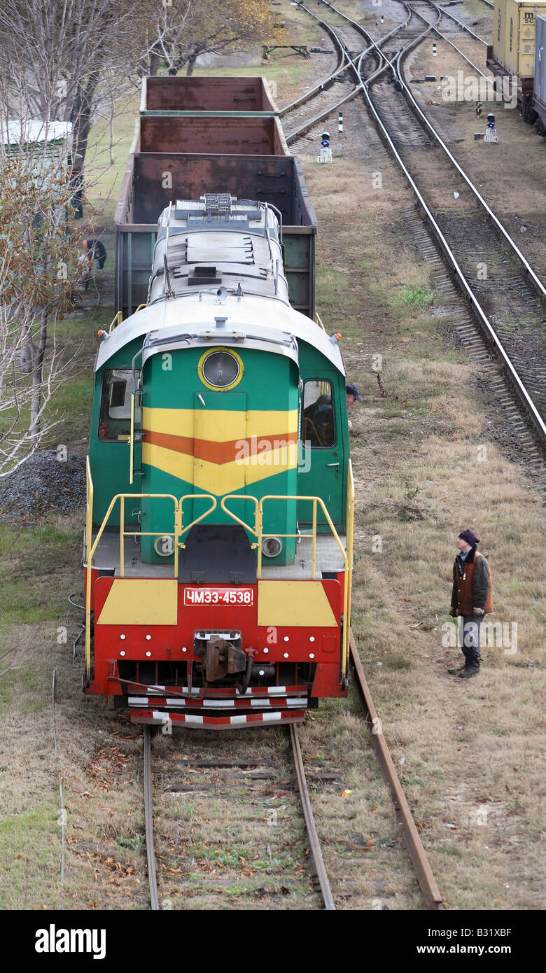 Bahnfracht, Odessa, Ukraine Stockfoto