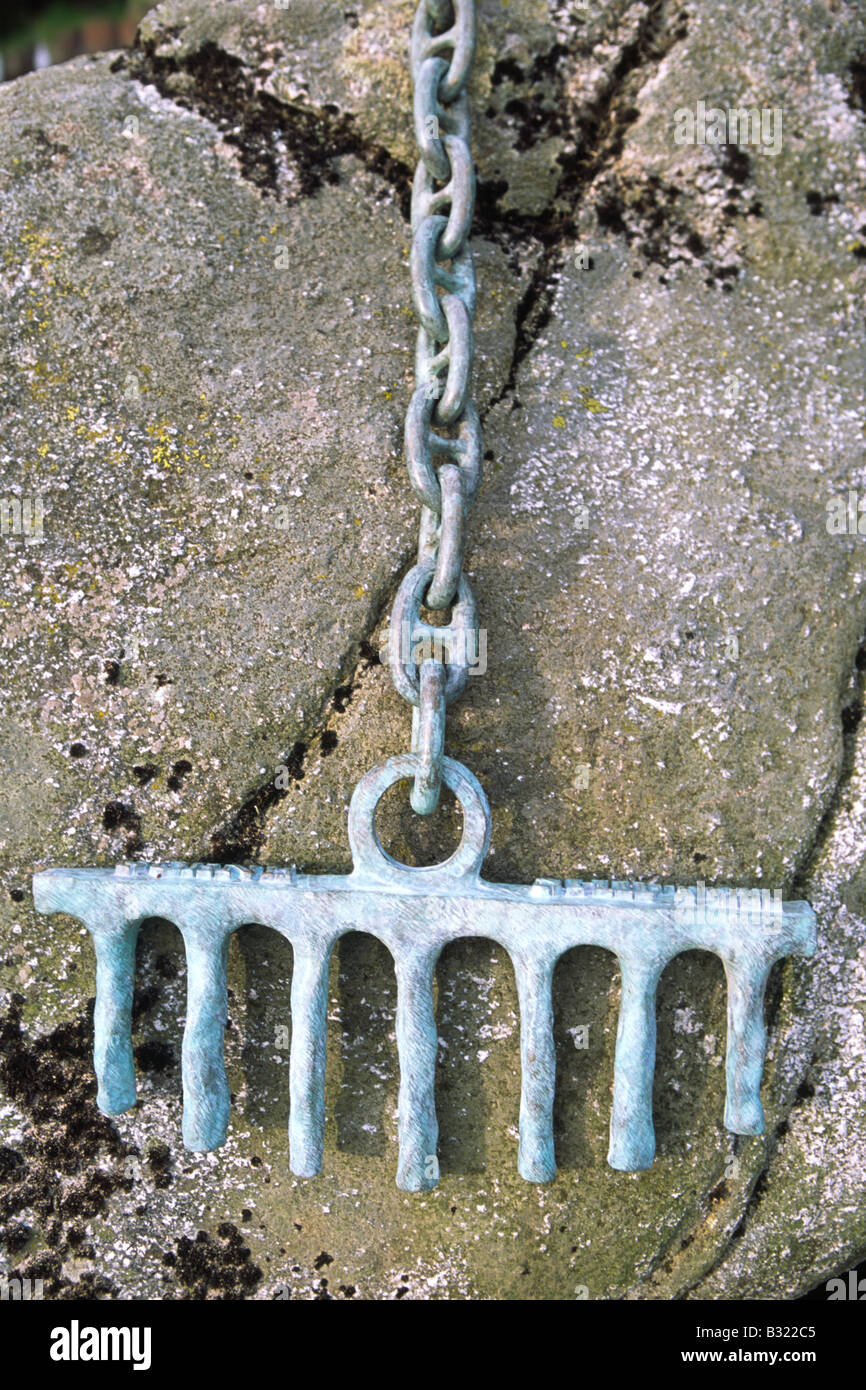 Kunst Bildhauer Matt Baker Skulptur Szene Shifter in abgelegenen Galloway Landschaft Cairnsmore der Flotte National Nature Reserve Stockfoto