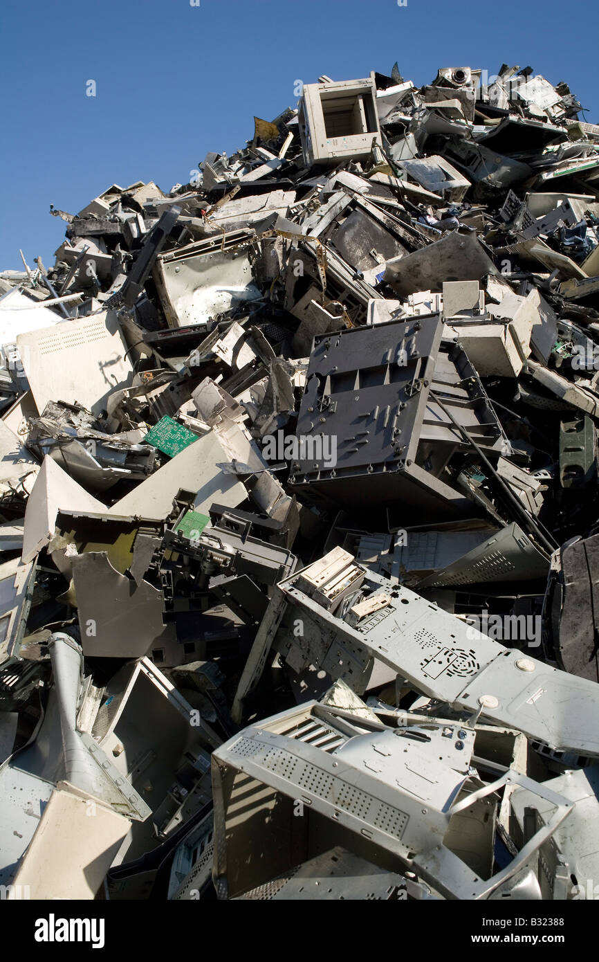 Alte Computer auf einem recycling-depot Stockfoto