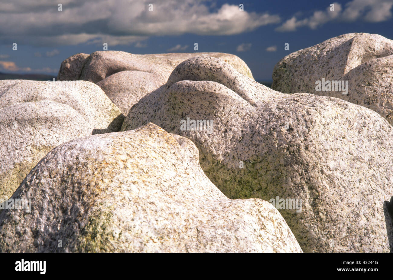 Art Matt Baker Skulptur Hush Cairnsmore der Flotte Naturschutzgebiet Mund geformt aus Galloway Granit Scotland UK Stockfoto