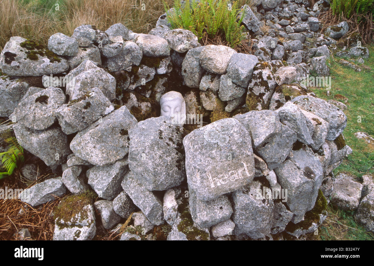 Kunstwerk in der Galloway Hills Matt Baker Skulptur Herzen am Cairnsmore der Flotte National Nature Reserve Schottland UK Stockfoto