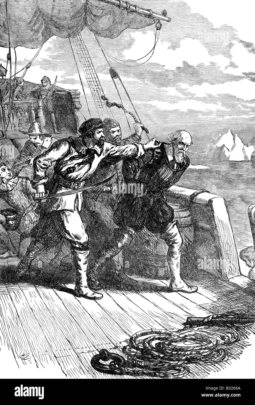 Meuterei auf Hudsons Schiff Stockfoto