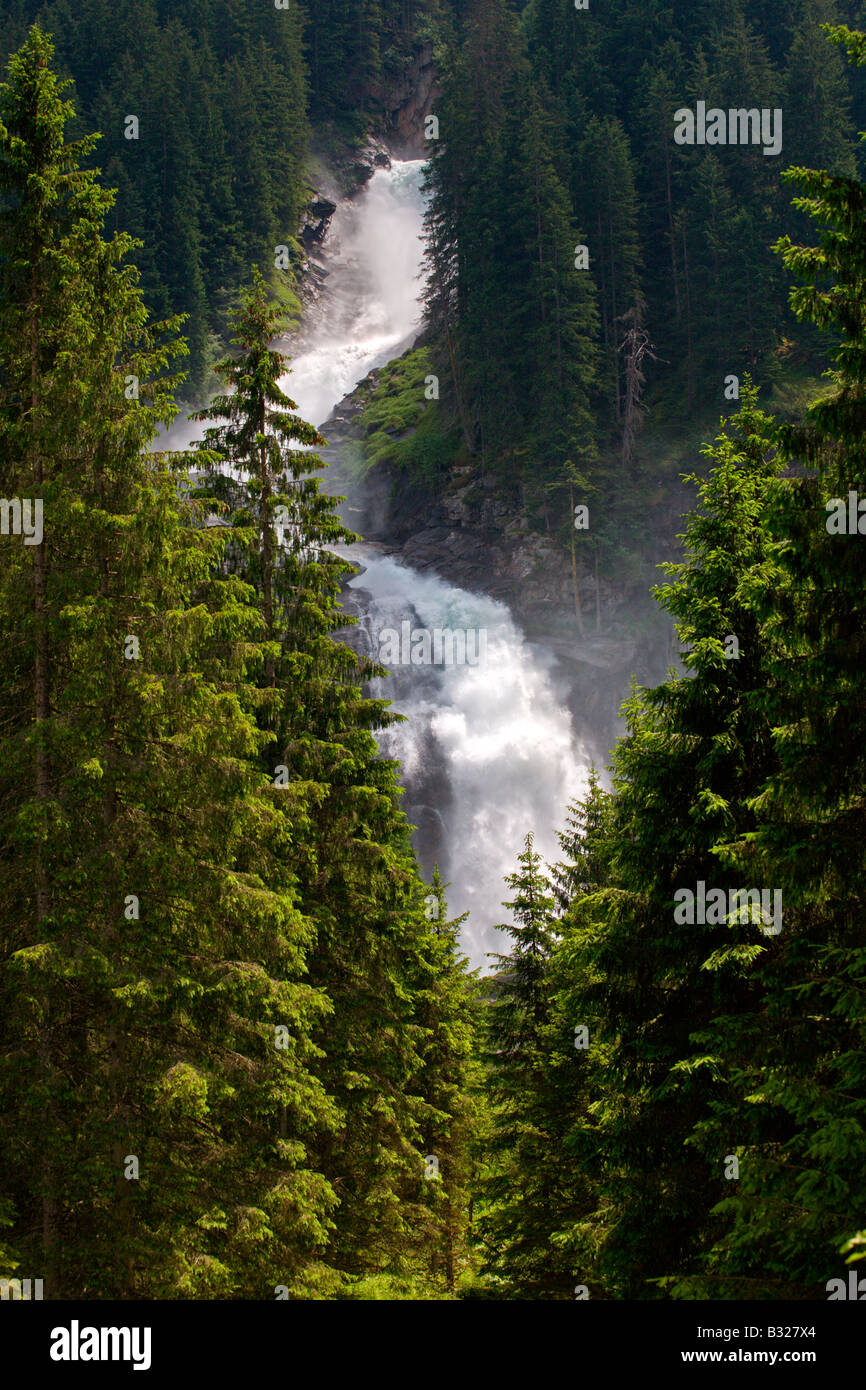 Nationalpark Hohe Tauern: Krimmler Wasserfall Stockfoto