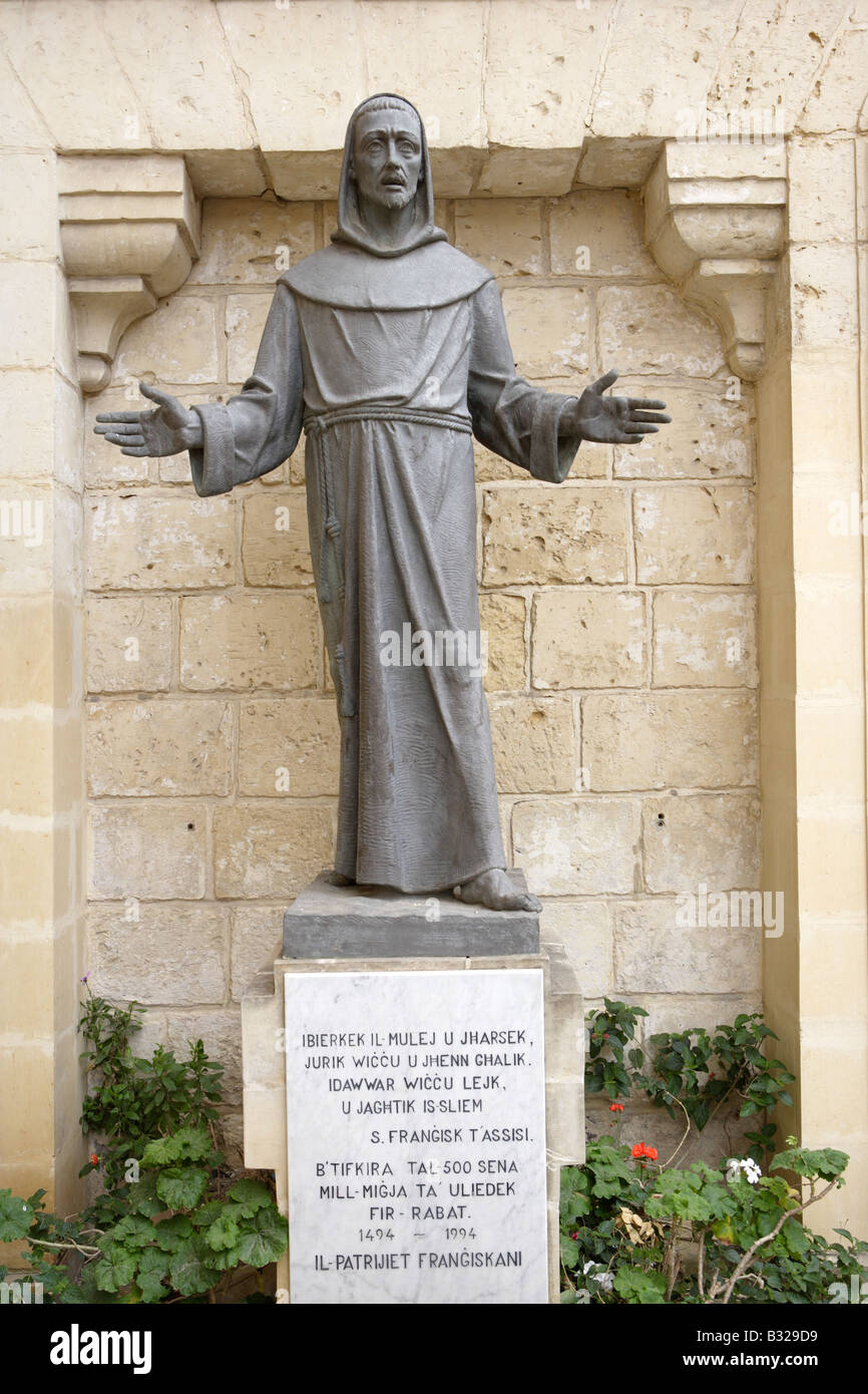 Statue des Heiligen Franz von Assisi, Rabat, Malta Stockfotografie - Alamy