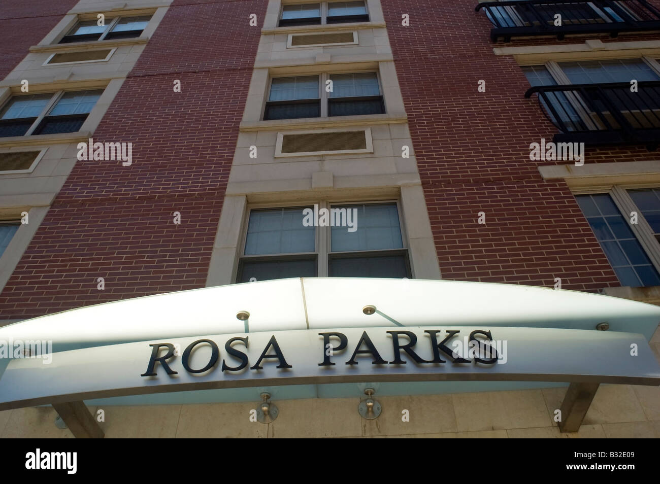 Das Apartmenthaus Rosa Parks an der St. Nicholas Avenue im Stadtteil Harlem in New York Stockfoto