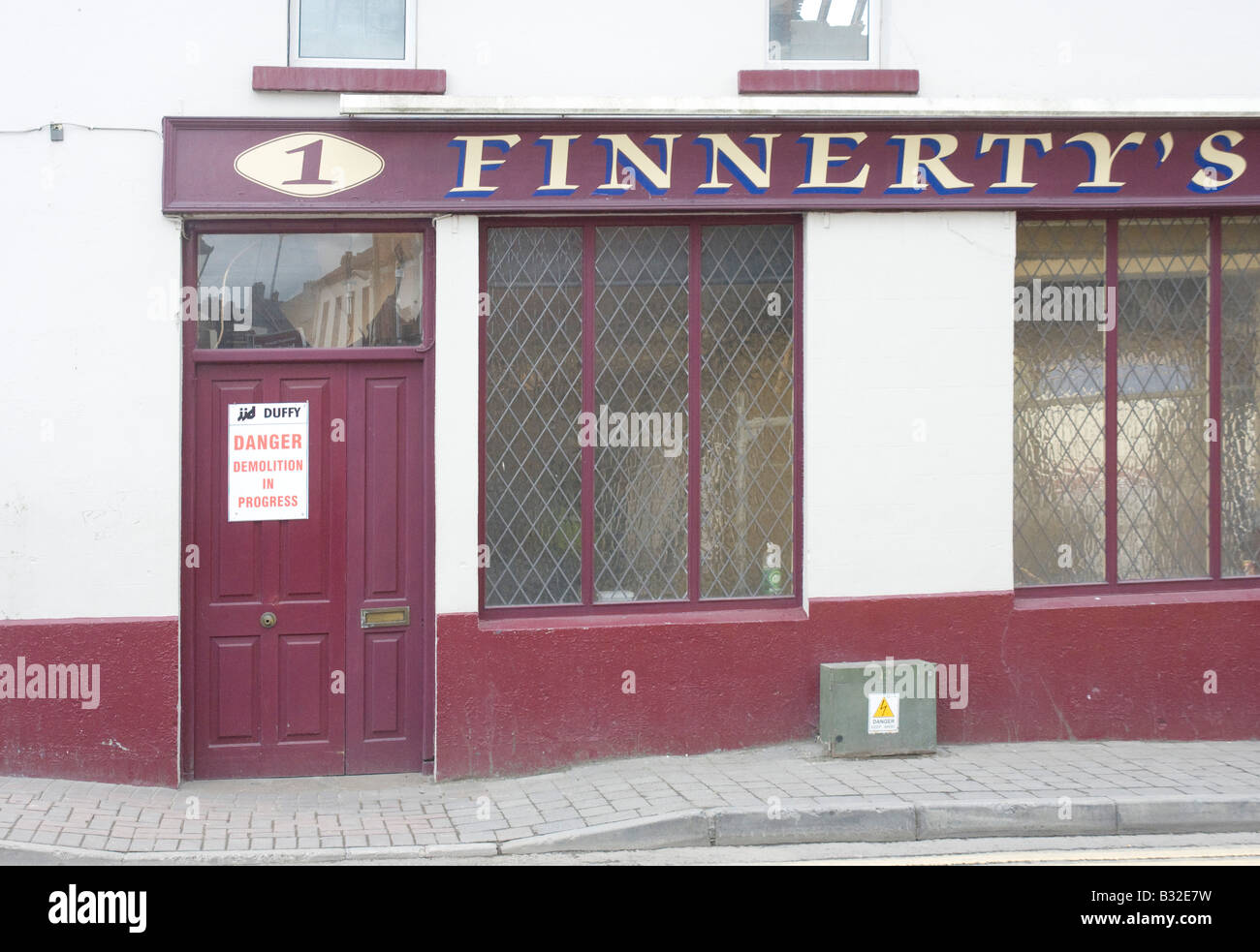 Finnerty der Gastwirtschaft in Navan, County Meath Ireland, kurz vor dem Abriss Stockfoto