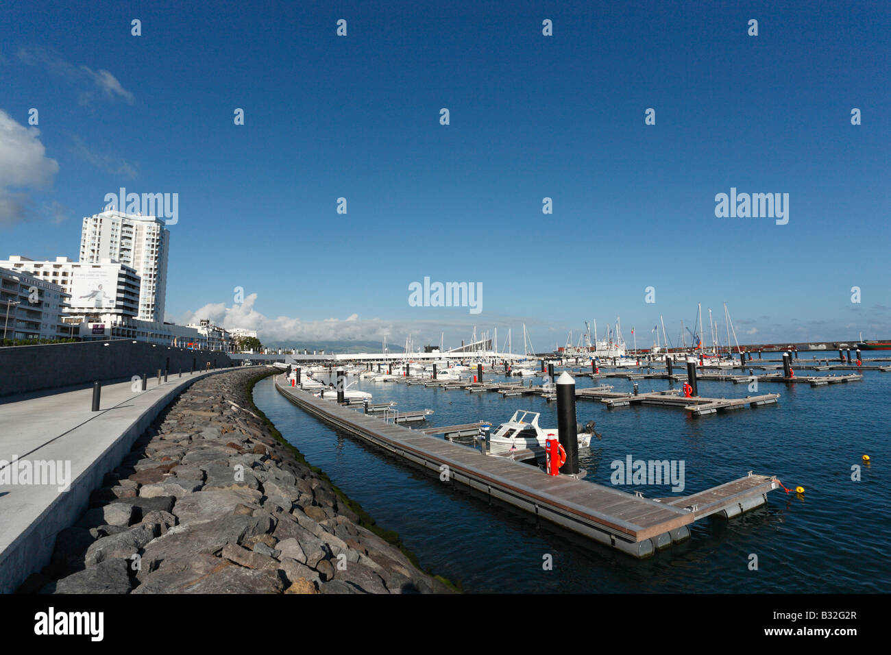 Die neue Marina in der Azoren Ponta Delgada. Insel Sao Miguel, Azoren, Portugal Stockfoto