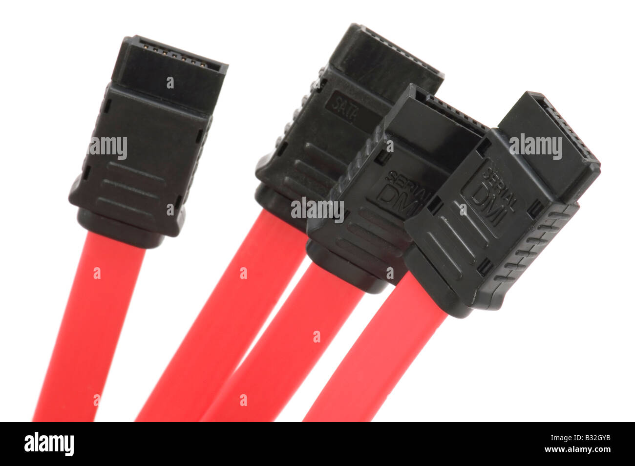 Objekt auf weißen Tool SATA-Kabel rot Stockfoto