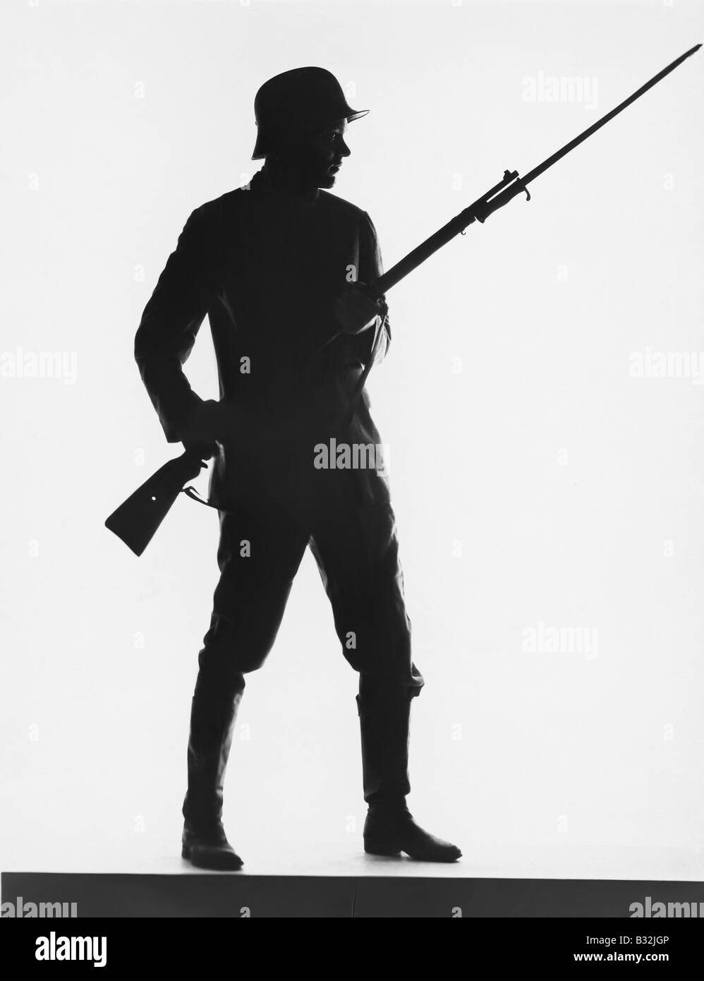 Silhouette der Fußsoldat, ca. Weltkrieg Stockfoto