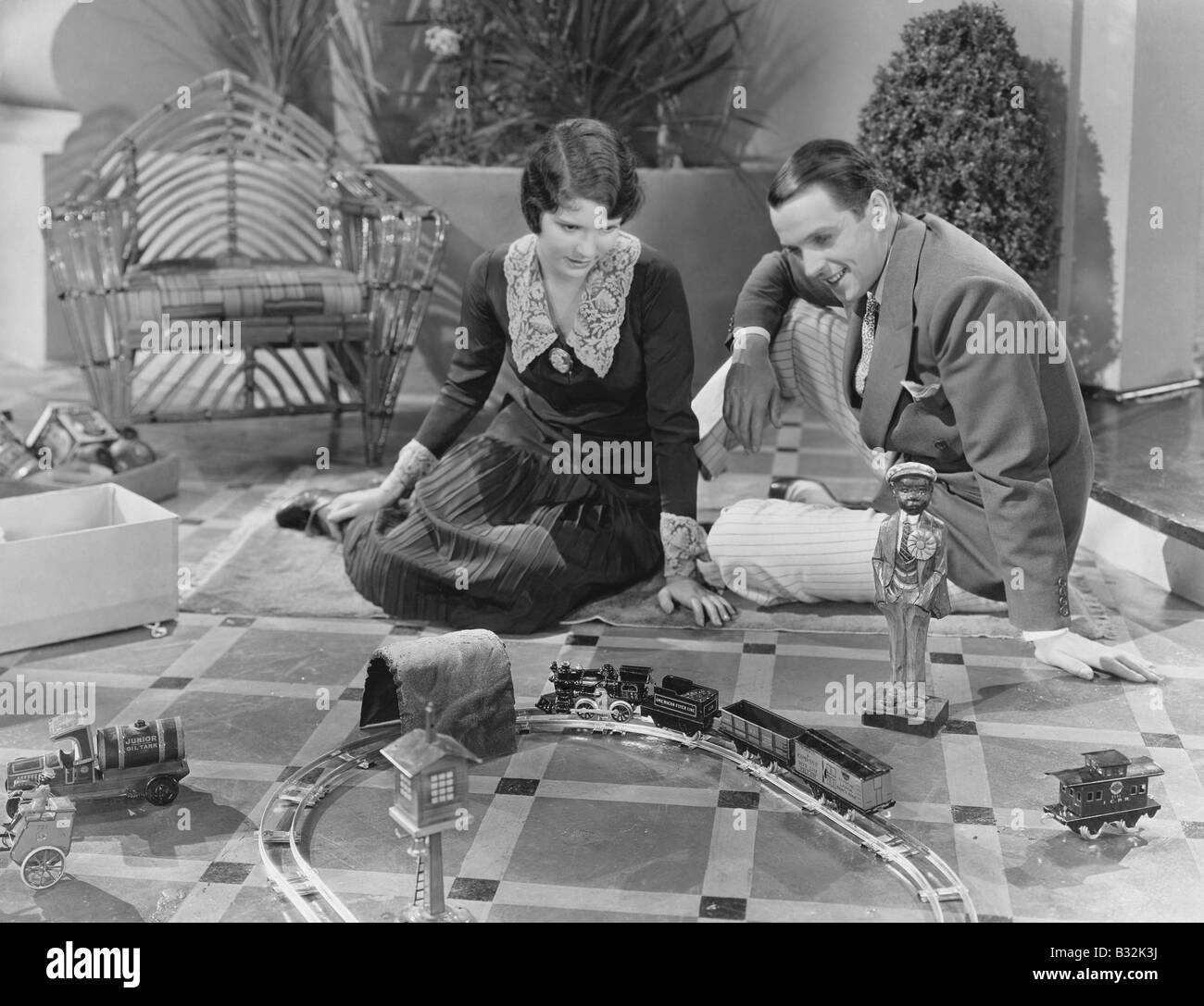 Halten die Züge nach Zeitplan Stockfoto