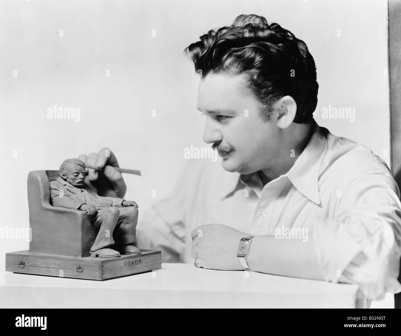 Bildhauer bei der Arbeit Stockfoto