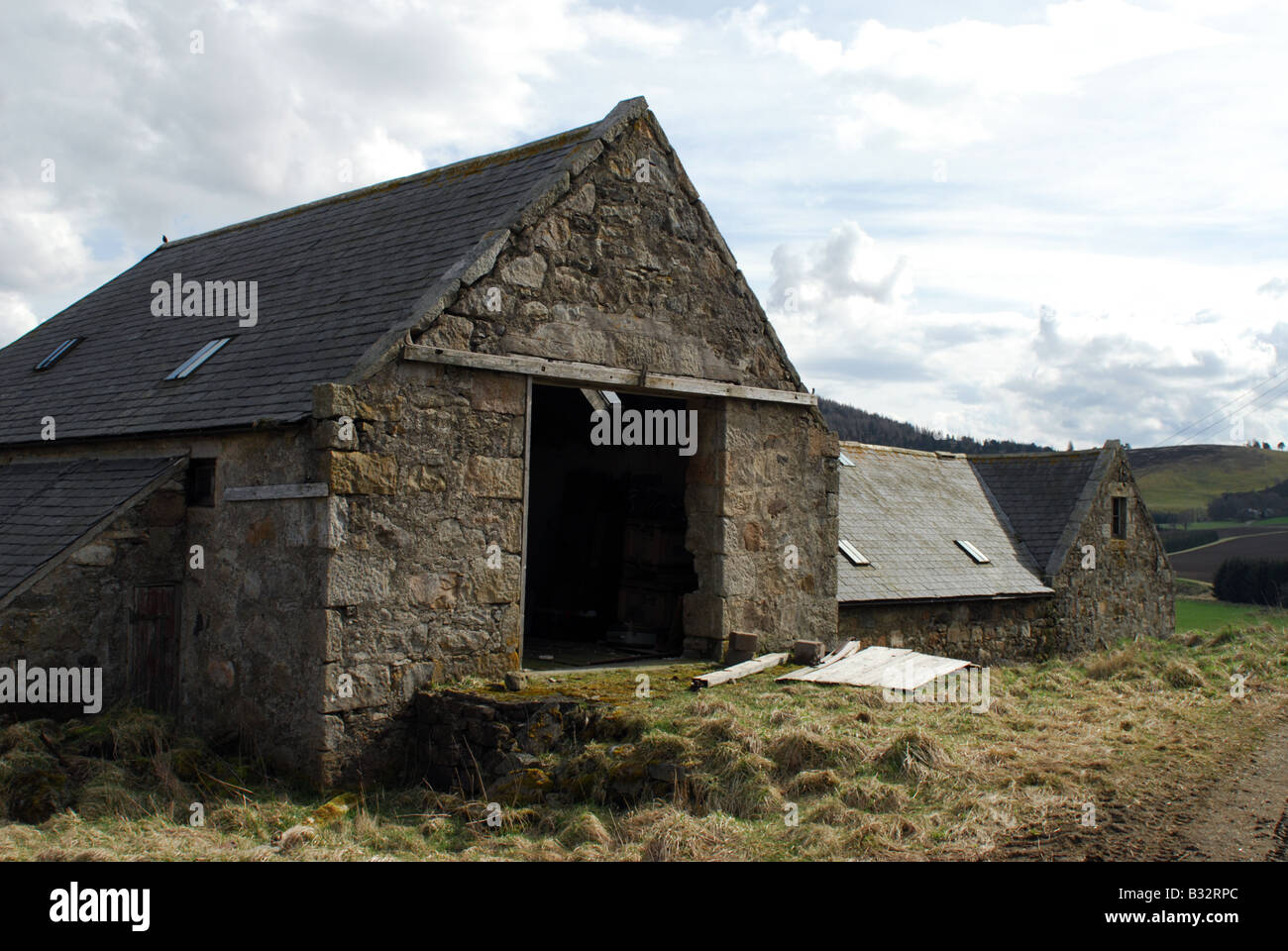 verlassener Gebäude im ländlichen Schottland Stockfoto