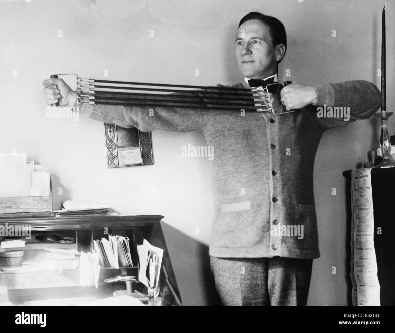 Mann in seinem Büro Ausübung Stockfoto