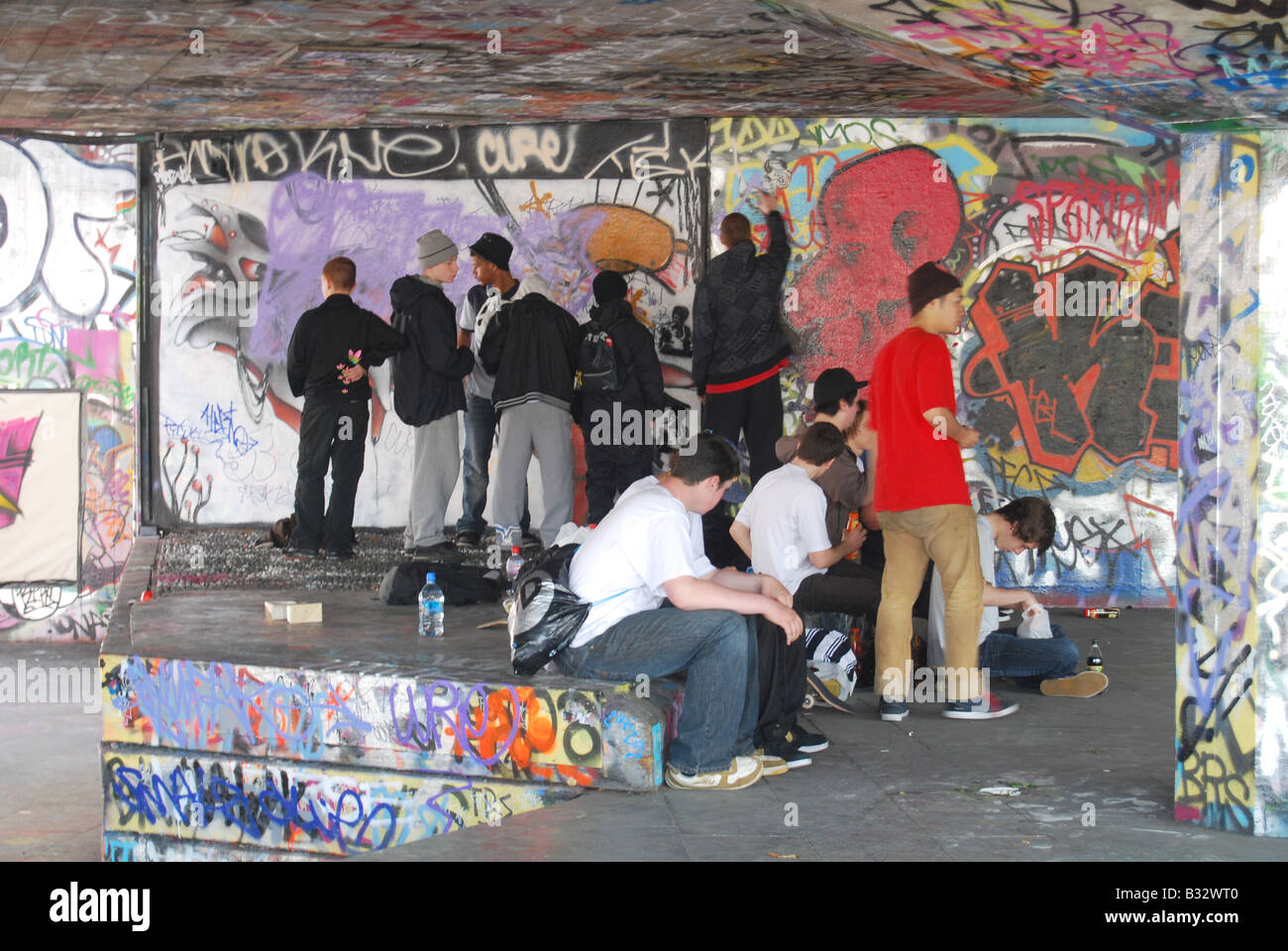Graffiti Künstler London Skater bmx Stockfoto