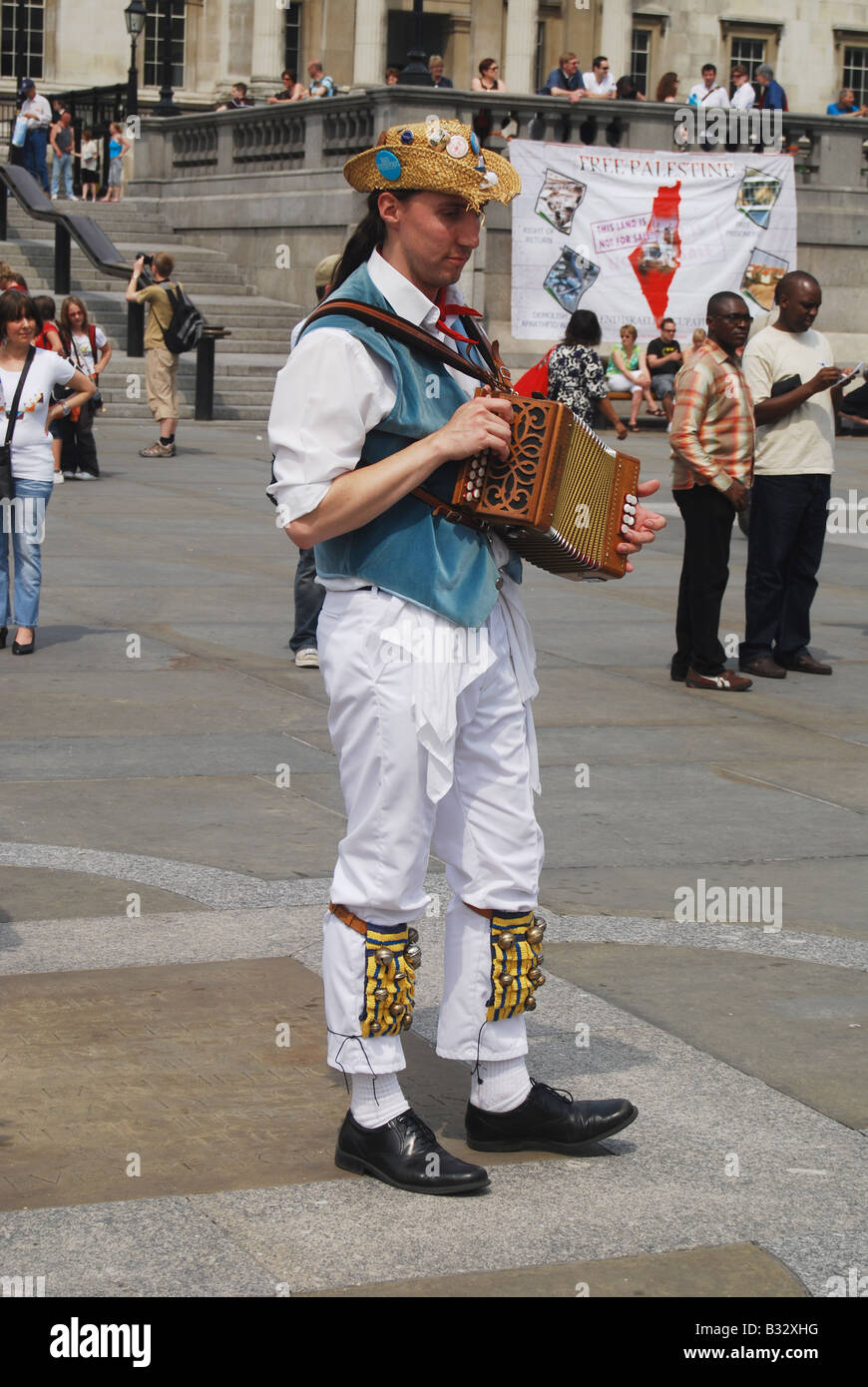 Akkordeon Musiker Morris Männer englischen Zoll London Stockfoto