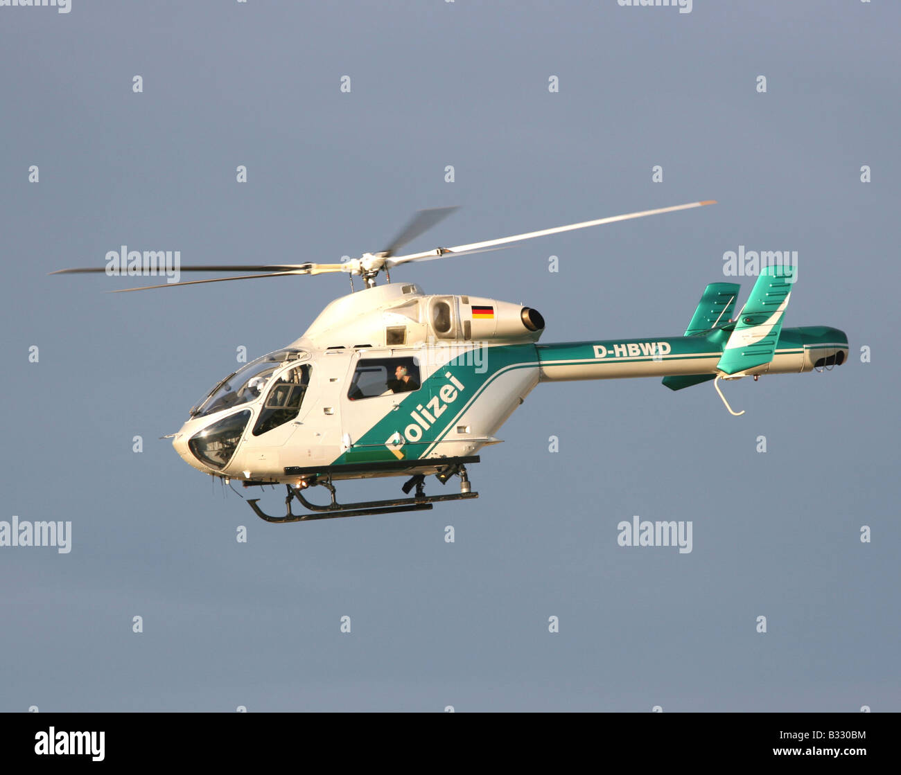 Polizei-Hubschrauber Stockfoto