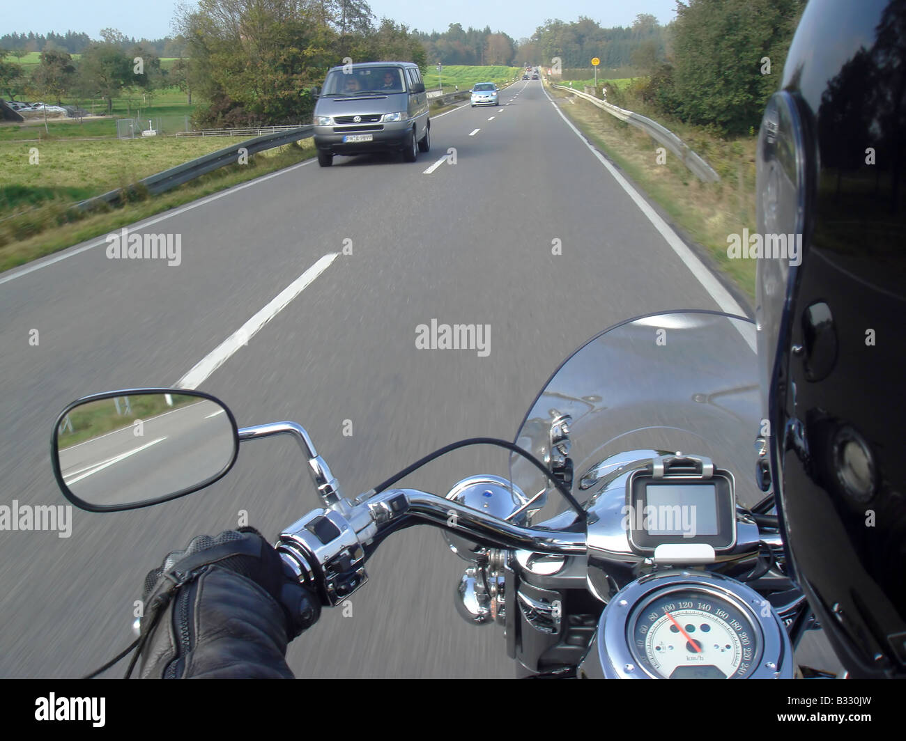 Motorradfahrer Stockfoto