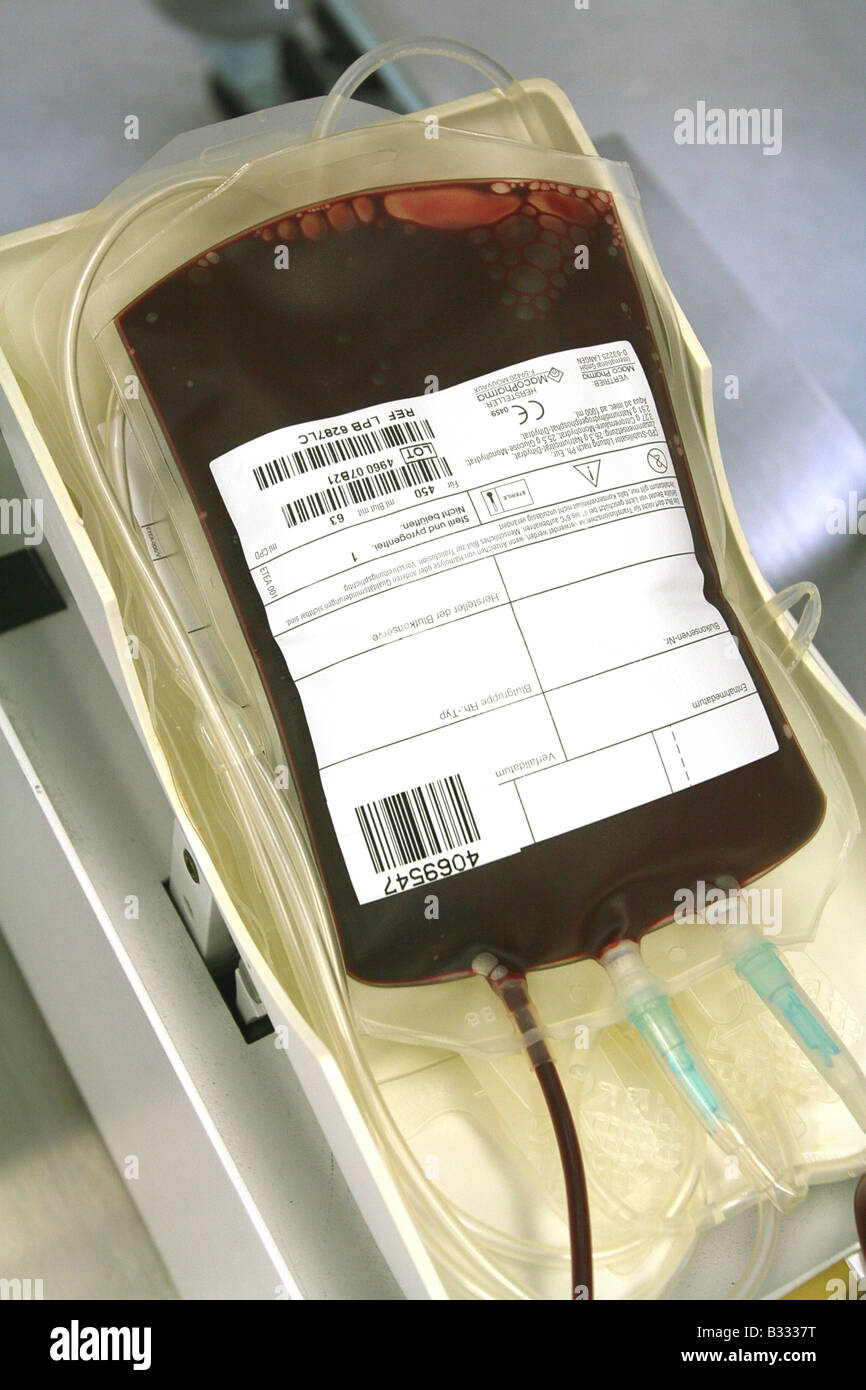 Spenden Blut beim Roten Kreuz Stockfoto