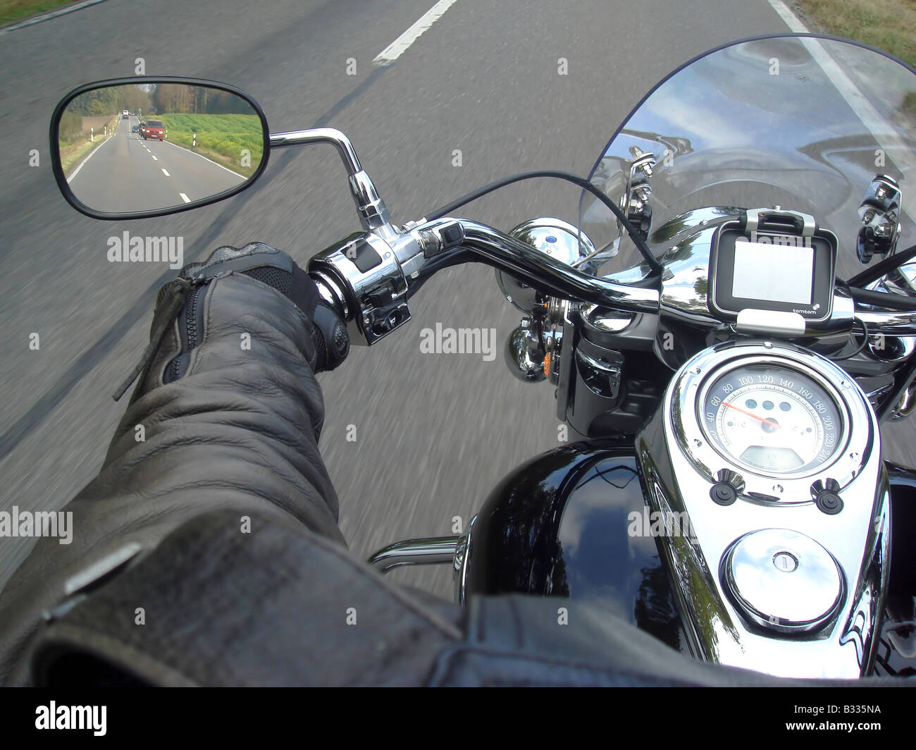 Motorradfahrer Stockfoto