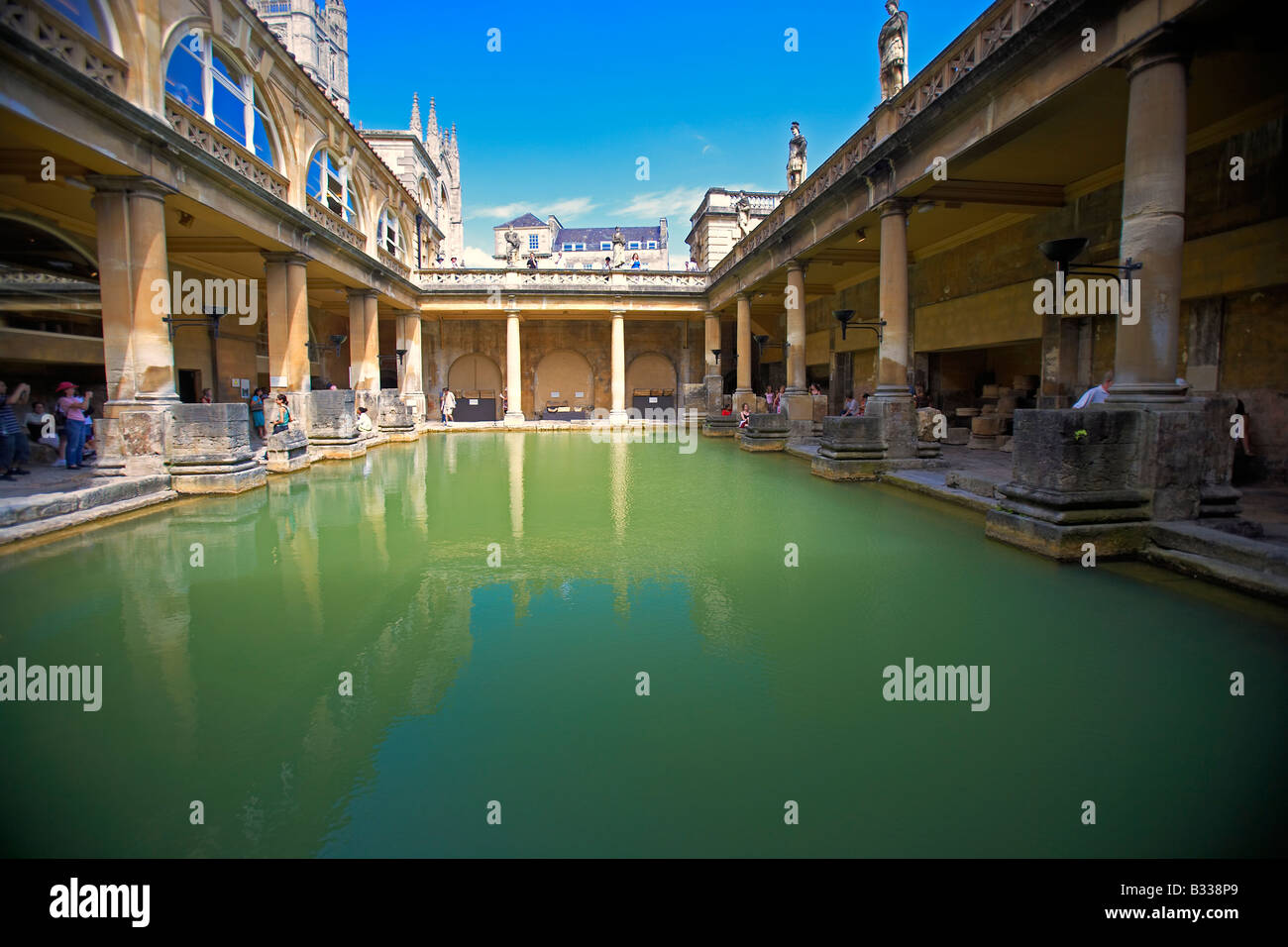 Römische Bäder, Stadt Bath, England, UK Stockfoto