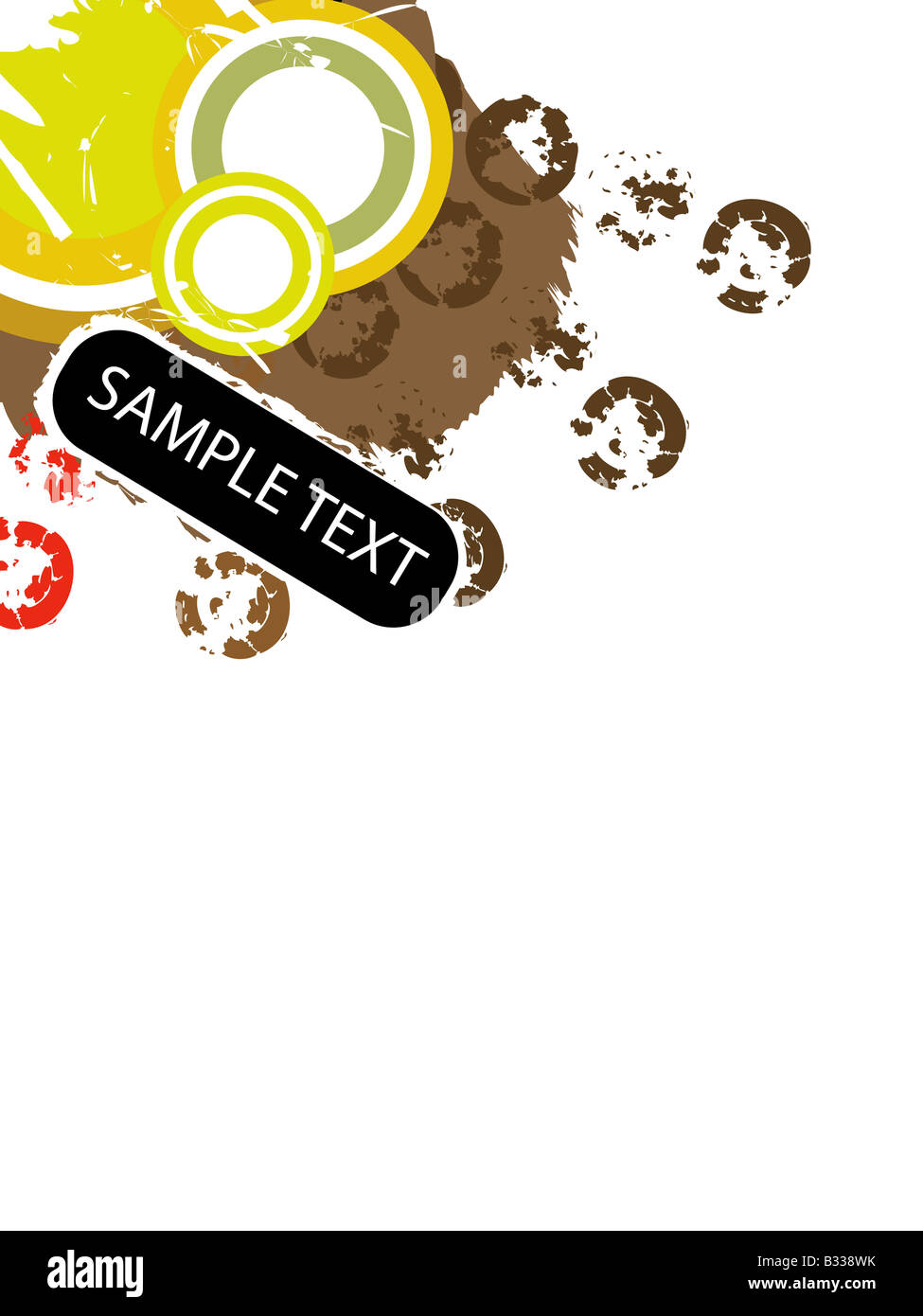 Textbox mit Kreisen Stockfoto