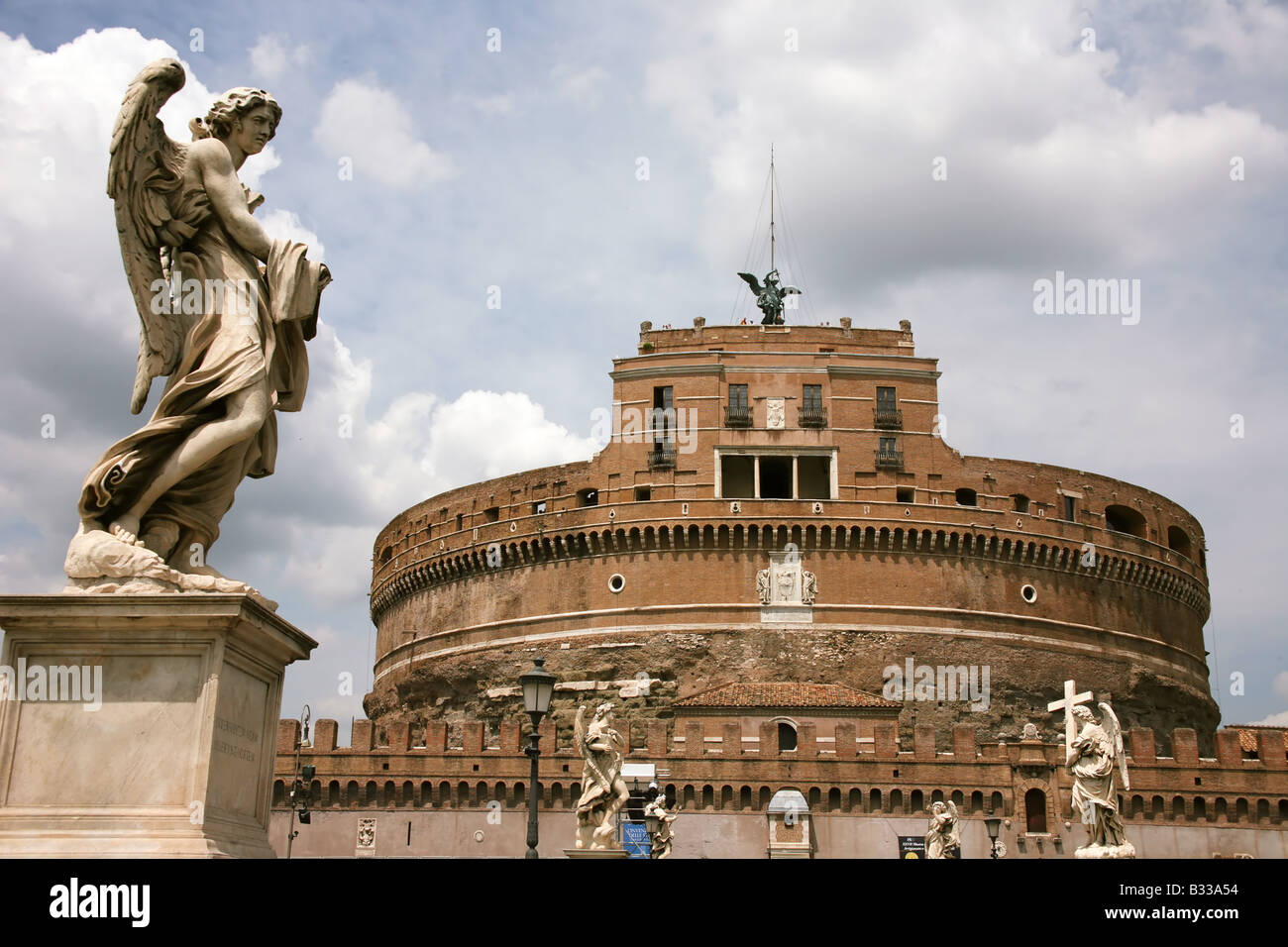 Rom, Italien, Castel Sant ' Angelo, Engels-Brücke Stockfoto