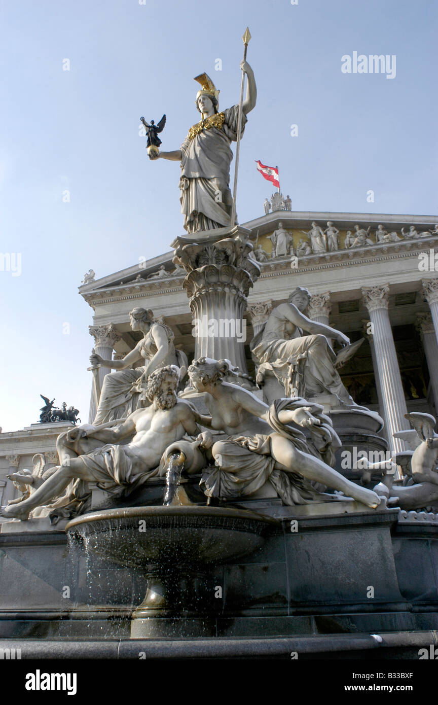 Parlament auf der Wiener Ringstraße Stockfoto