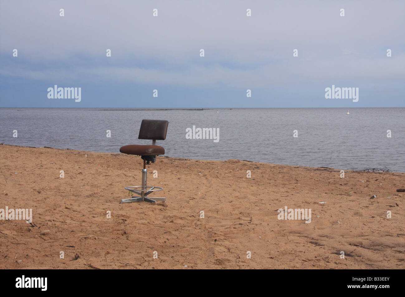 Barstuhl am Great Slave Lake, Hay River in den Northwest Territories Stockfoto