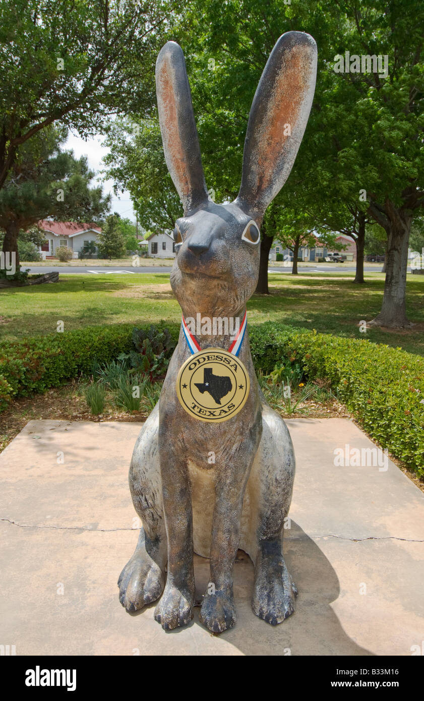 Texas Odessa Jack Ben Kaninchen Welt s größte Jackrabbit Statue 8 Fuß hoch Stockfoto