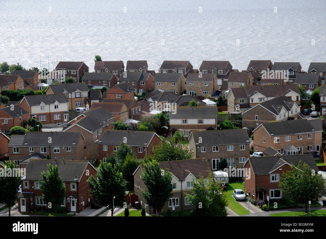 Neubaugebiet am Ufer des Humber Mündung, Hull, Humberside Nordengland Stockfoto