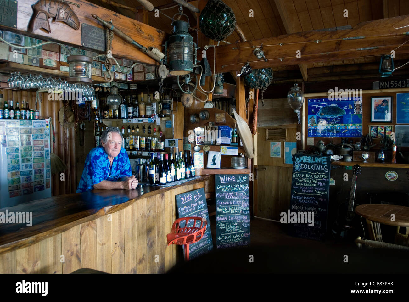 Wasserlinie Restaurant, Rarotonga, Cook-Inseln Stockfoto