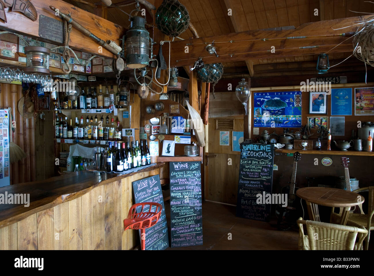 Wasserlinie Restaurant, Rarotonga, Cook-Inseln Stockfoto