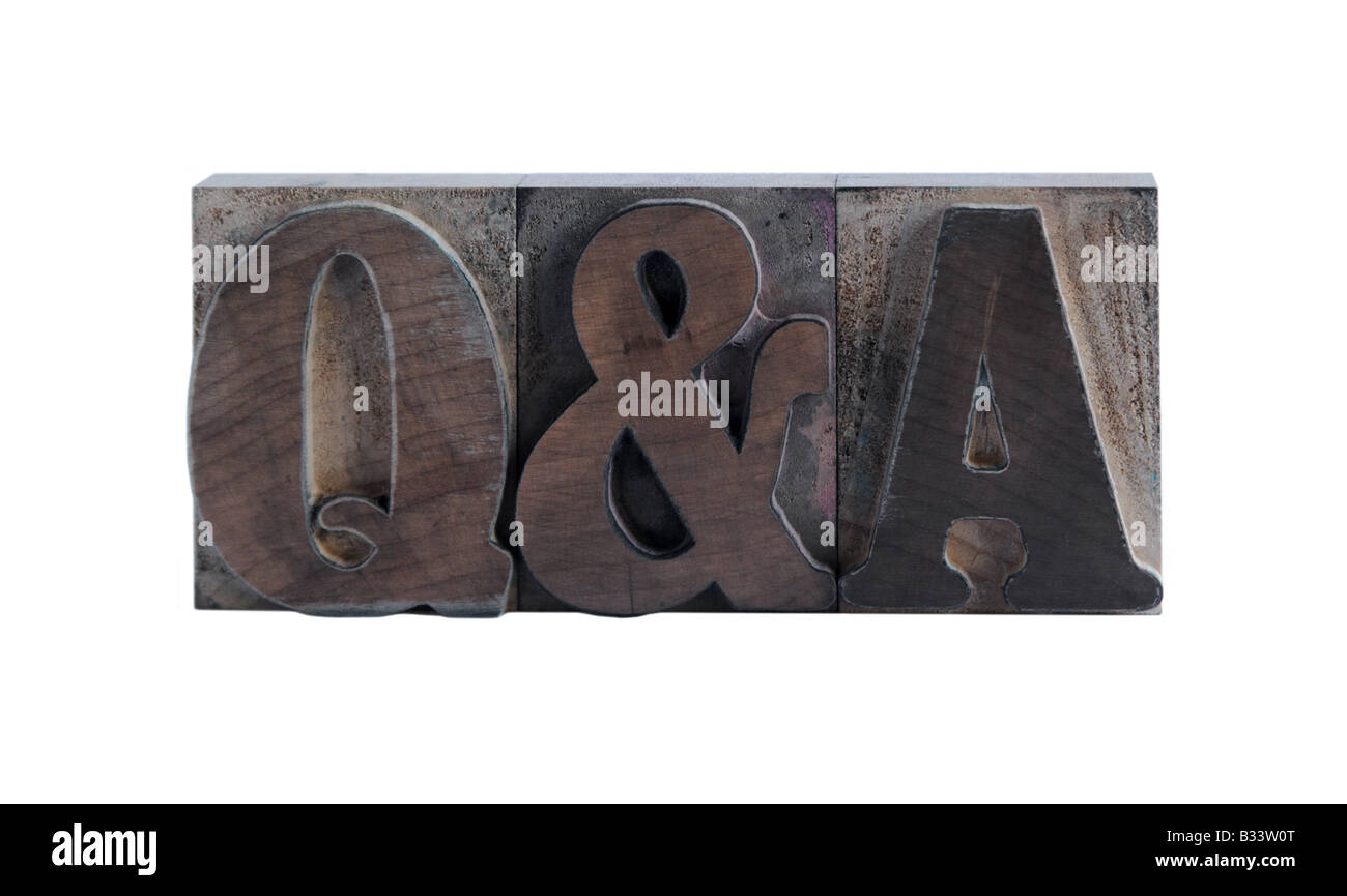 Q&A in alten, blau gefärbten Holzart Stockfoto