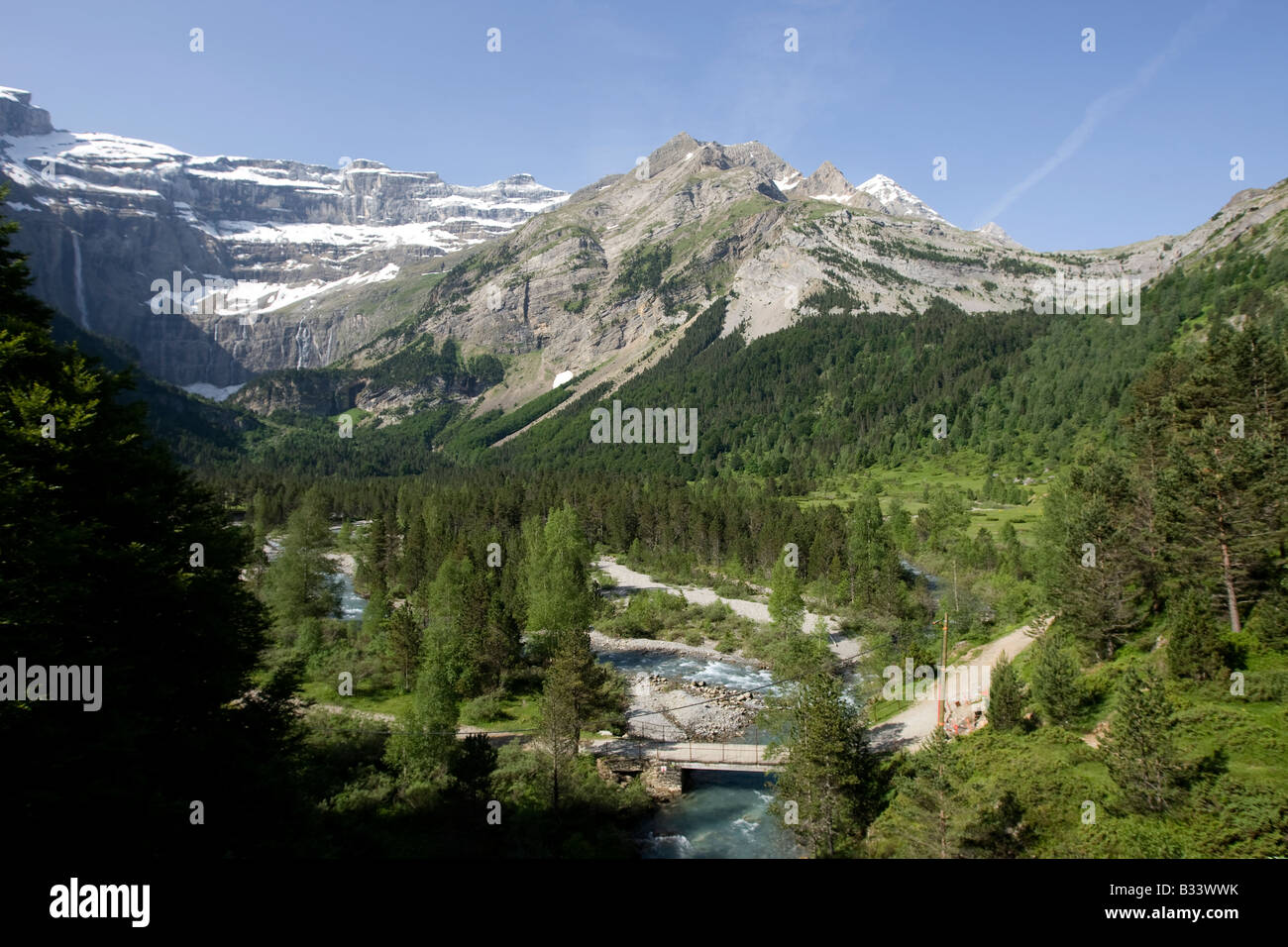 Landschaft-Gavarnie-Pyrenäen-Frankreich Stockfoto