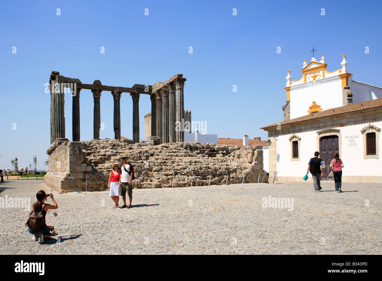 Diana-Tempel in Évora, Alentejo, Portugal Stockfoto