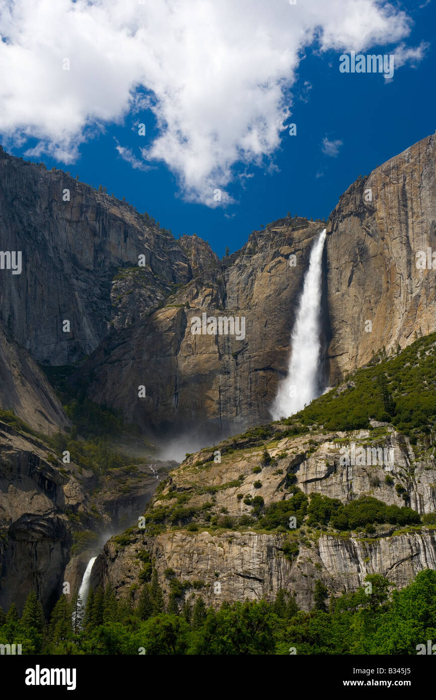 Yosemite Falls vom Köche Wiese Yosemite National Park Stockfoto