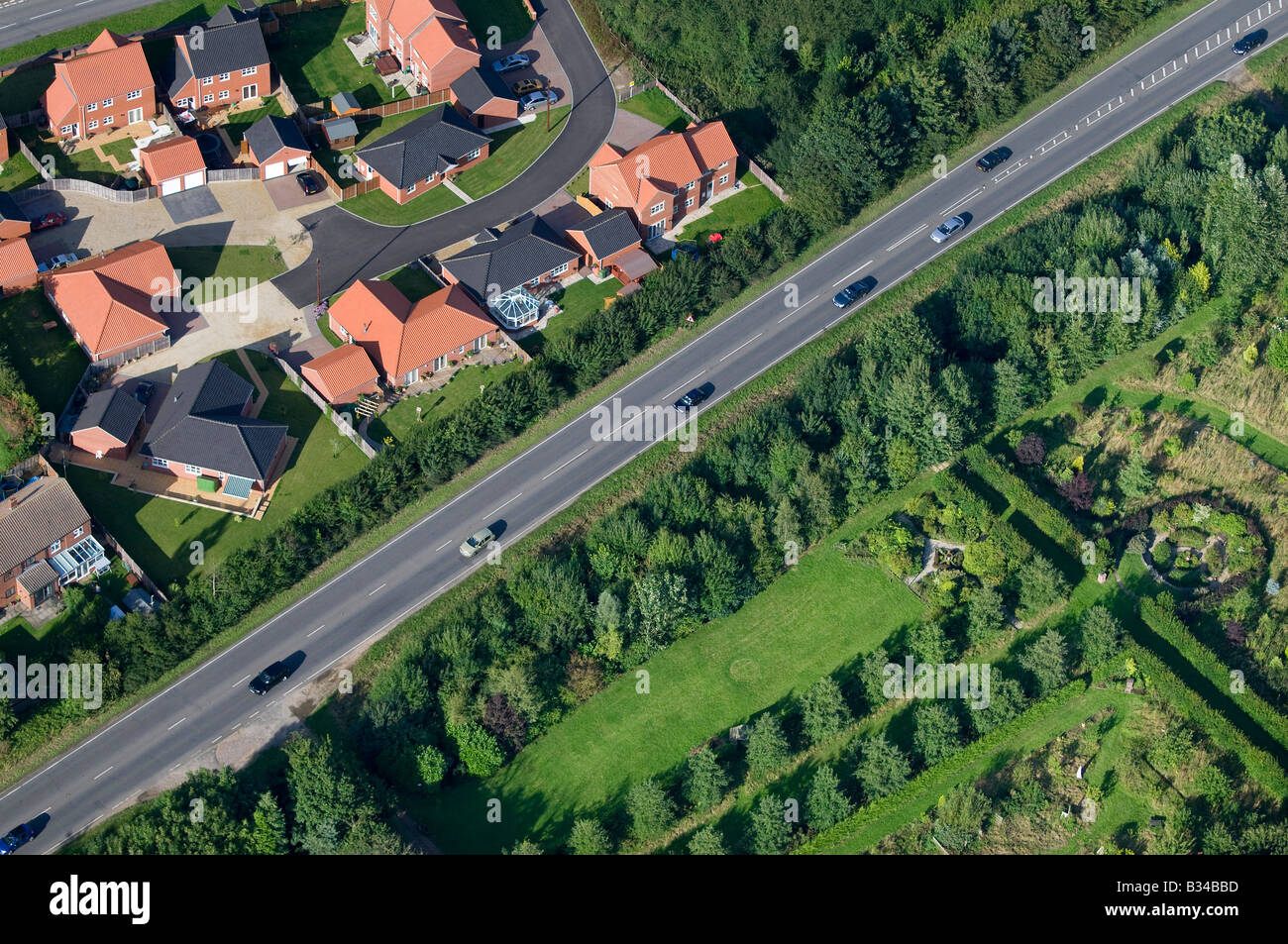 Luftaufnahme der moderne Wohnsiedlung, Norfolk, england Stockfoto