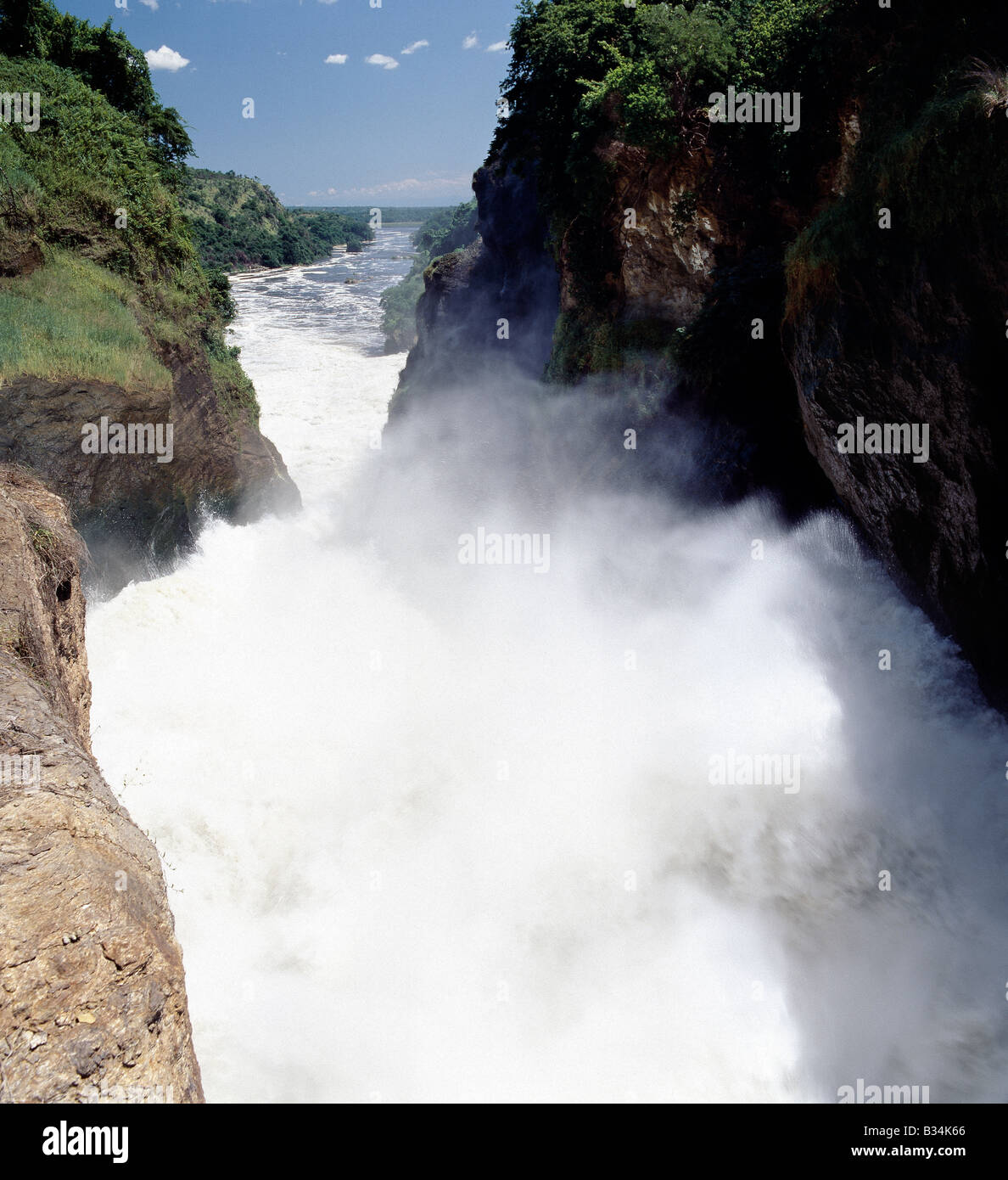 Uganda, Victoria-Nil, Murchison Falls. Das Victoria-Nil fließt aus dem Viktoriasee in Lake Albert, und von dort in die m Stockfoto