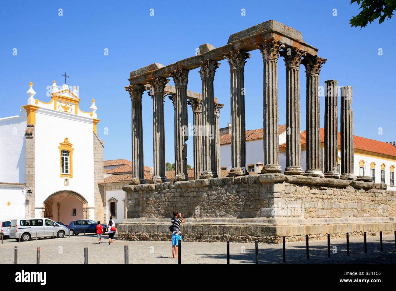 Diana-Tempel in Évora, Alentejo, Portugal Stockfoto