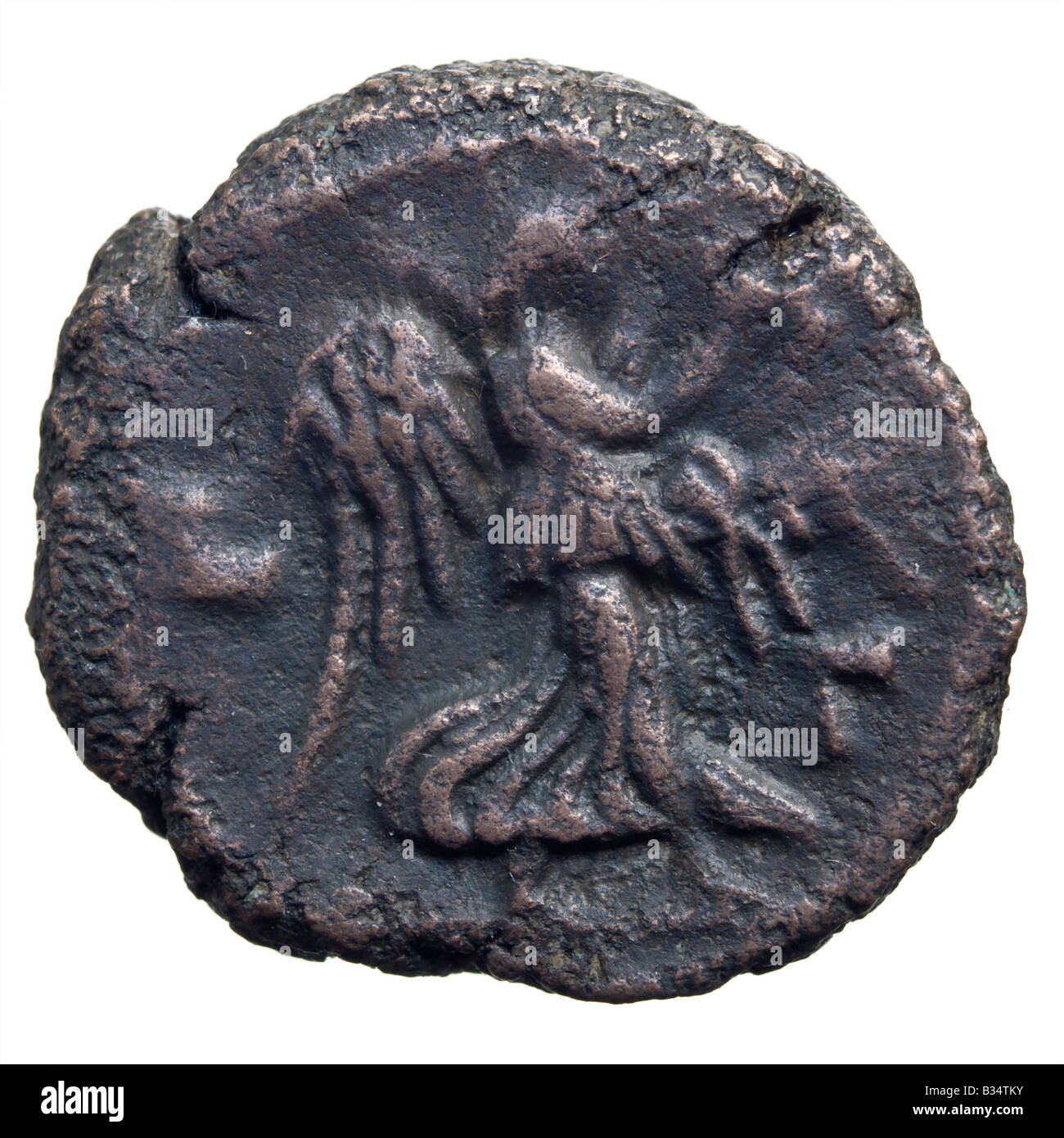 Römische Münze. Teradrachm des Maximianus (288/289AD) Reverse; Nike mit Palmzweig Stockfoto