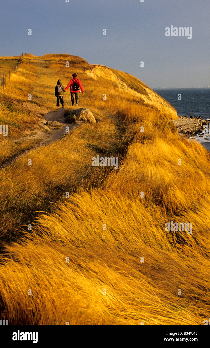 Dänemark Fyns Gearkasse Hindsholm Meer Klippe Meer Küste Touristen Stockfoto