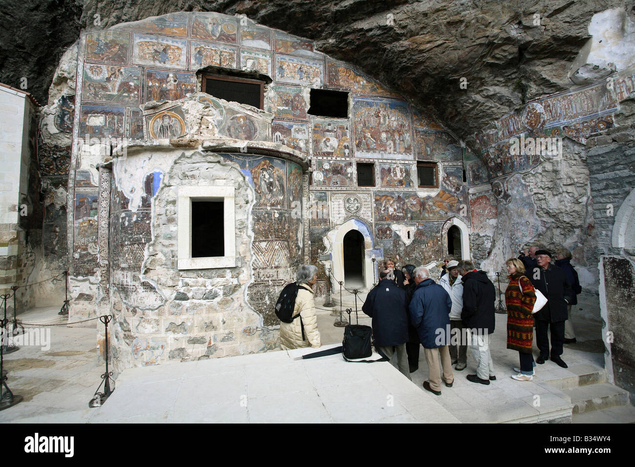 Wandmalereien im Kloster Sumela, Trabzon, Türkei Stockfoto