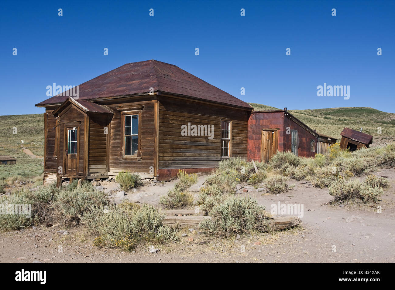 Szene In Geisterstadt Bodie CA Stockfoto