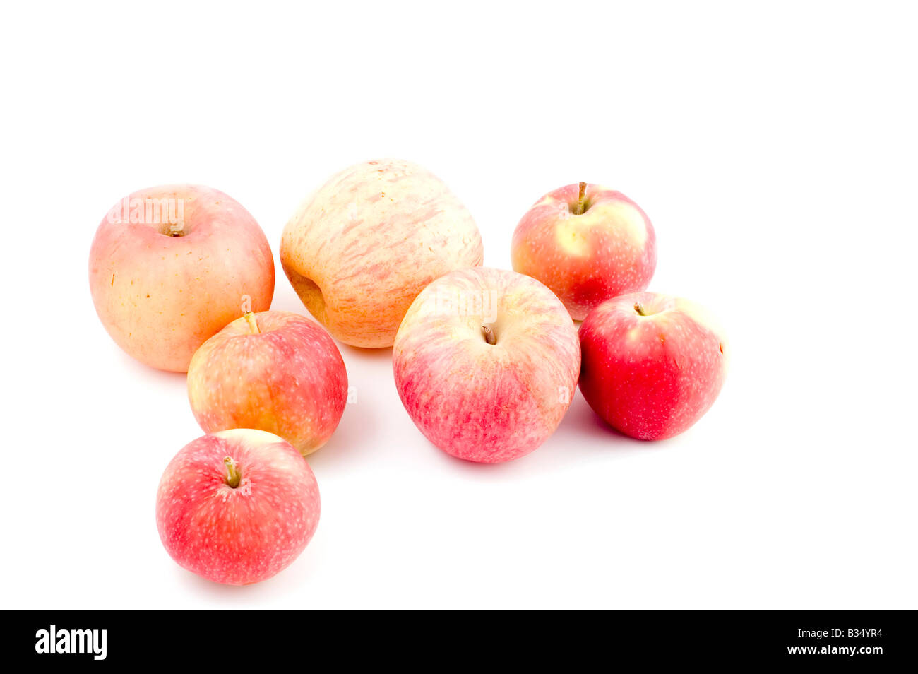 Objekt auf weißen Lebensmittel Farbe Apfel Stockfoto
